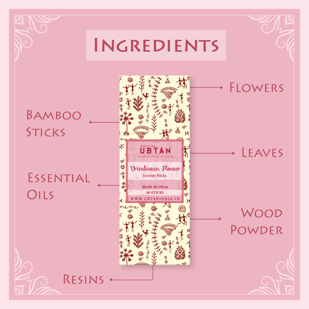 Vrindavan Flower Incense Sticks - Rejuvenating UBTAN Vrindavan Flower Incense Sticks - Rejuvenating UBTAN