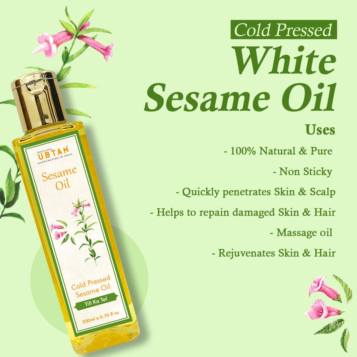 Cold Pressed White Sesame Oil - Rejuvenating UBTAN Cold Pressed White Sesame Oil - Rejuvenating UBTAN