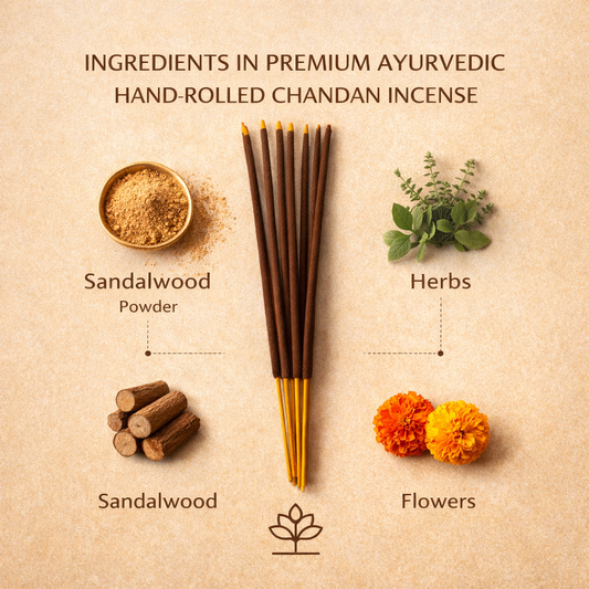 CHANDAN : Premium Hand Rolled Incense Sticks