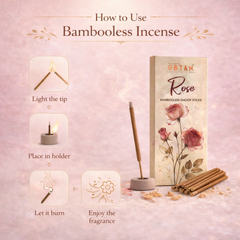 Rose Bambooless Dhoop Sticks - 20 Sticks