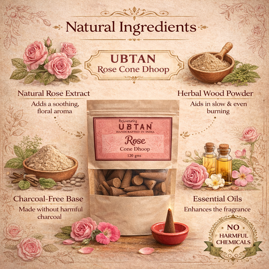 Rose Bambooless Cone Dhoop