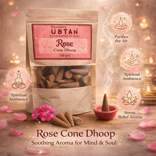 Rose Bambooless Cone Dhoop